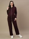 Winter Fleece Maternity Sweatsuits Set- Wine Berry