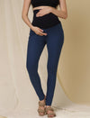 Fleece Maternity Winter Jeggings- Denim Blue