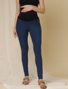 Fleece Maternity Winter Jeggings- Denim Blue