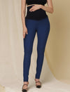 Fleece Maternity Winter Jeggings- Midnight Blue