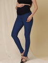 Fleece Maternity Winter Jeggings- Midnight Blue