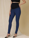 Fleece Maternity Winter Jeggings- Midnight Blue