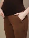 Winter Fleece Maternity Pants- Brown