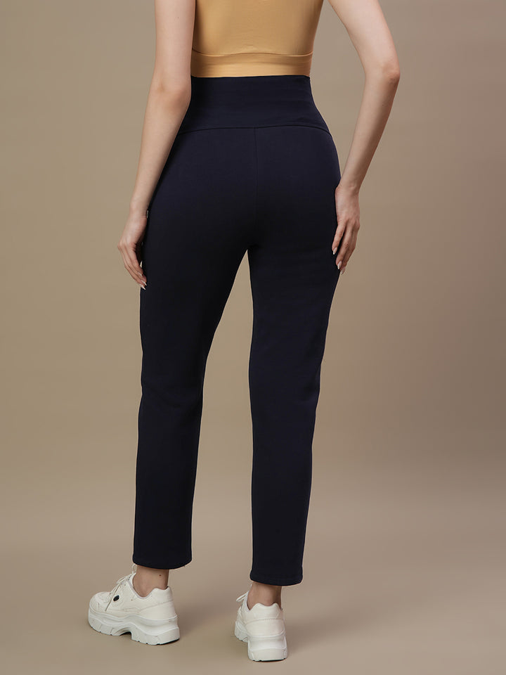 Winter Fleece Maternity Pants- Navy Blue