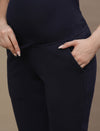 Winter Fleece Maternity Pants- Navy Blue