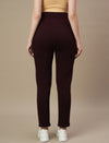 Winter Fleece Maternity Pants- Wine Berry