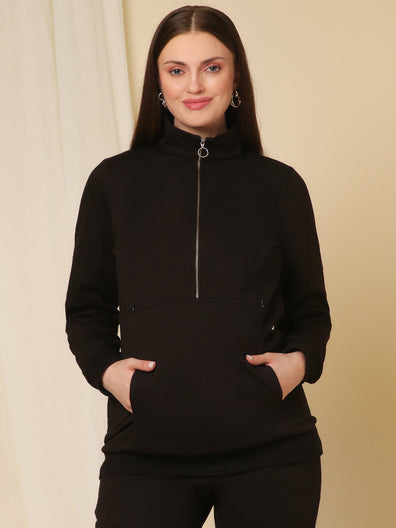 Winter Fleece Maternity Pants- Wine Berry