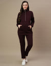 Winter Fleece Maternity Sweatshirt Top- Wine Berry