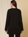 Winter maternity tunic with side zipper- back view
