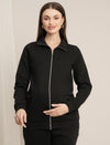 Maternity Winter Fleece Sweatshirt - Black