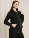 Maternity Winter Fleece Sweatshirt - Black