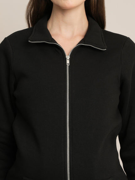 Maternity Winter Fleece Sweatshirt - Black