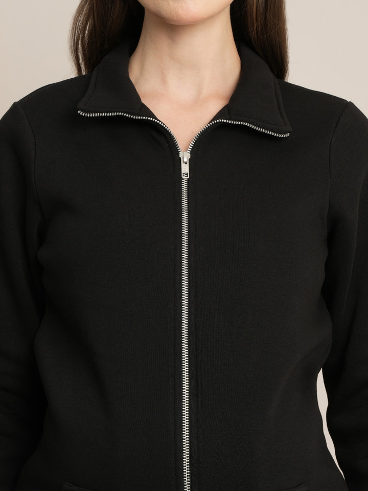 Maternity Winter Fleece Sweatshirt - Black