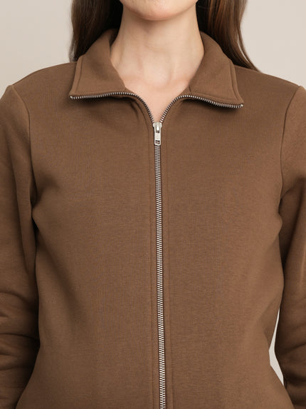 Maternity Winter Fleece Sweatshirt - Brown