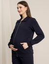 Maternity Winter Fleece Sweatshirt - Navy Blue