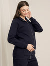 Maternity Winter Fleece Co-ord Set with Zip - Navy Blue