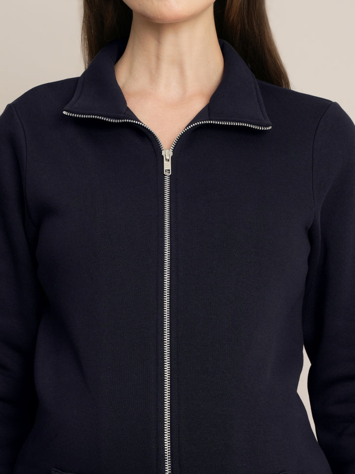 Maternity Winter Fleece Co-ord Set with Zip - Navy Blue