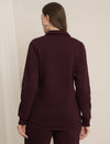 Maternity Winter Fleece Sweatshirt - Wine
