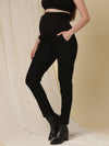 Winter Fleece Maternity Denim Pants- Black
