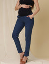 Winter Fleece Maternity Denim Pants- Denim Blue