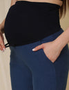 Winter Fleece Maternity Denim Pants- Denim Blue