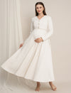 Maternity Winter Lurex Tweed Maxi Dress with Jacket