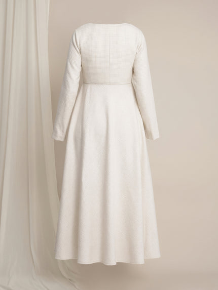Maternity Winter Lurex Tweed Maxi Dress with Jacket