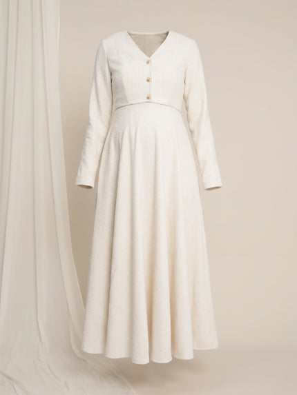 Maternity Winter Lurex Tweed Maxi Dress with Jacket