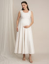 Maternity Winter Lurex Tweed Maxi Dress with Jacket