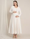 Maternity Winter Lurex Tweed Maxi Dress with Jacket