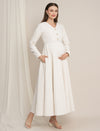 Maternity Winter Lurex Tweed Maxi Dress with Jacket