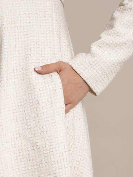Maternity Winter Lurex Tweed Maxi Dress with Jacket