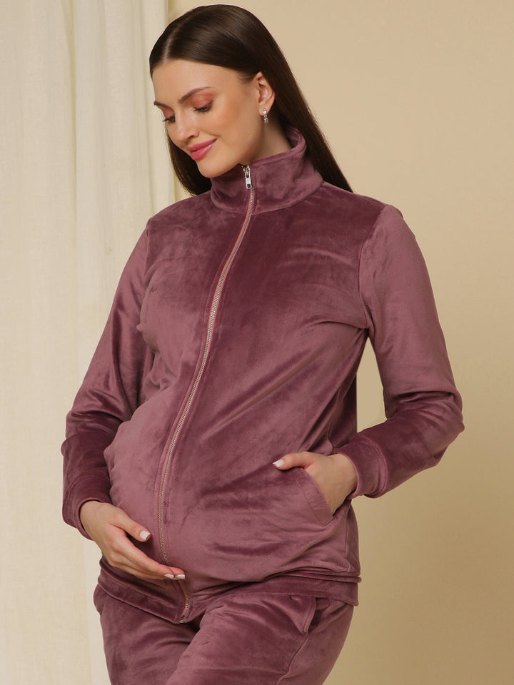 2pc. Maternity Winter Set- Velvet