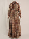 Maternity Winter Woolen Maxi Shirt Dress