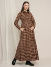 Maternity Winter Woolen Maxi Shirt Dress