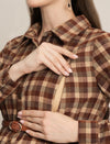 Maternity Winter Woolen Maxi Shirt Dress