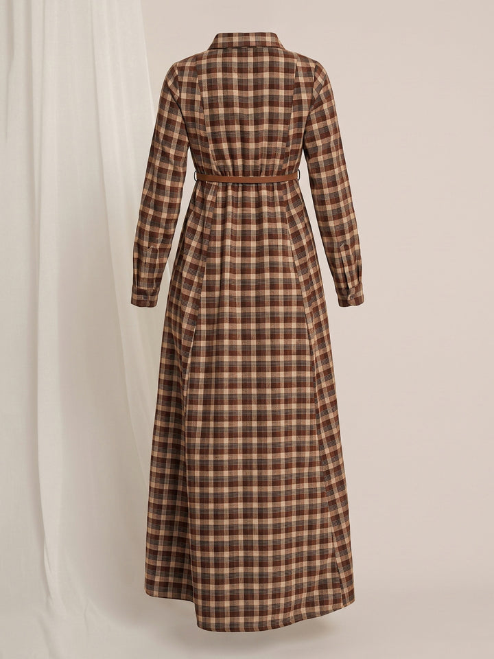 Maternity Winter Woolen Maxi Shirt Dress