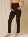 Maternity French Terry Ankle Pants- Brown