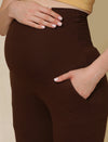 Maternity French Terry Ankle Pants- Brown