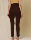 Maternity French Terry Ankle Pants- Brown