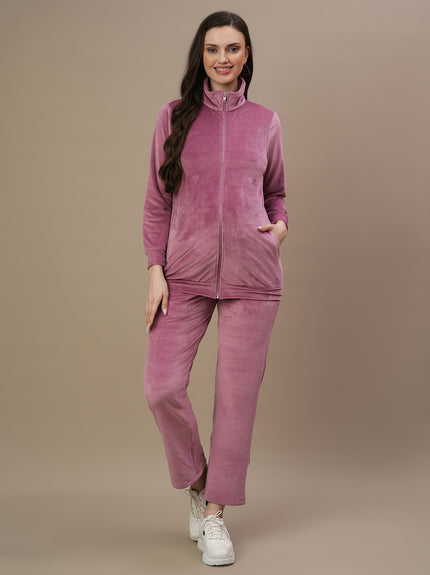 Winter Maternity Set with Jacket and Pyjama- Mulberry