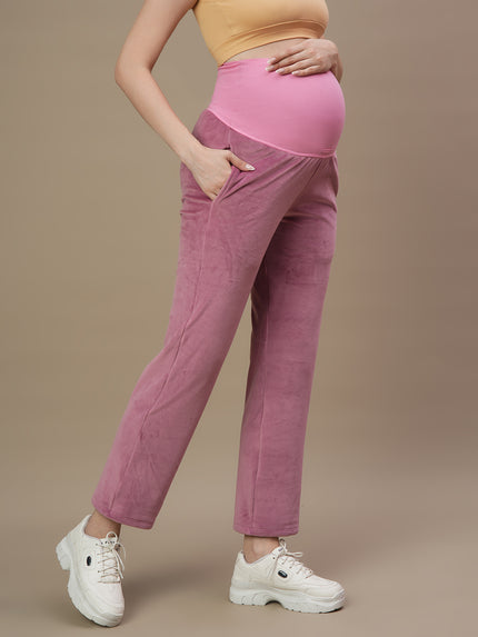 Maternity Athletic Shorts Set- Mulberry