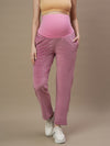 Maternity Wide-leg Winter Pants- Mulberry