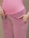 Maternity Wide-leg Winter Pants- Mulberry