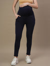 Winter Fleece Maternity Hoodie Set- Navy Blue