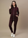 Winter Fleece Maternity Hoodie Set- Wine Berry