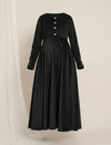 Black Maternity Winter Maxi Dress with Cropped Shrug & Belt