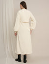 Cream Maternity Winter Midi Dress with Cropped Sweater