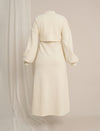 Cream Maternity Winter Midi Dress with Cropped Sweater