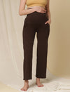 Maternity Wide-Leg Pants (French Terry Lined) - Brown